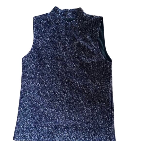 Primark Premium XS Multicolor Metallic Black Mock Neck Y2K Disco Halter Tank - Picture 2 of 8